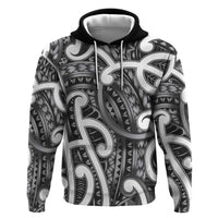 Aotearoa Maori Kowhaiwhai Hoodie Kiwikiwi Puhoro and Patiki
