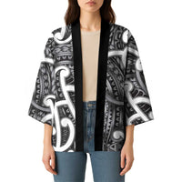 Aotearoa Maori Kowhaiwhai Kimono Kiwikiwi Puhoro and Patiki