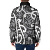 Aotearoa Maori Kowhaiwhai Padded Jacket Kiwikiwi Puhoro and Patiki