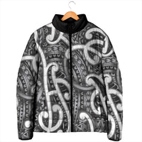 Aotearoa Maori Kowhaiwhai Padded Jacket Kiwikiwi Puhoro and Patiki