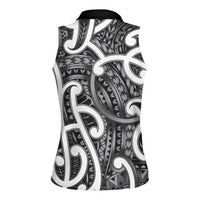 Aotearoa Maori Kowhaiwhai Women Sleeveless Polo Shirt Kiwikiwi Puhoro and Patiki LT9 - Polynesian Pride