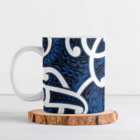 Aotearoa Maori Kowhaiwhai Ceramic Mug Kikorangi Puhoro and Patiki