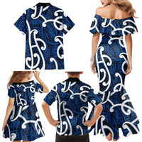 Aotearoa Maori Kowhaiwhai Family Matching Mermaid Dress and Hawaiian Shirt Kikorangi Puhoro and Patiki LT9 - Polynesian Pride