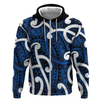 Aotearoa Maori Kowhaiwhai Hoodie Kikorangi Puhoro and Patiki
