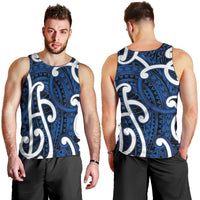Aotearoa Maori Kowhaiwhai Men Tank Top Kikorangi Puhoro and Patiki