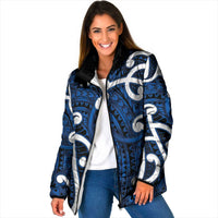 Aotearoa Maori Kowhaiwhai Padded Jacket Kikorangi Puhoro and Patiki