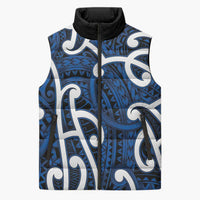 Aotearoa Maori Kowhaiwhai Sleeveless Puffer Jacket Kikorangi Puhoro and Patiki