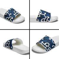 Aotearoa Maori Kowhaiwhai Slide Sandals Kikorangi Puhoro and Patiki