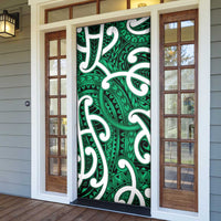 Aotearoa Maori Kowhaiwhai Door Cover Kakariki Puhoro and Patiki
