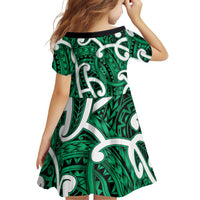 Aotearoa Maori Kowhaiwhai Family Matching Tank Maxi Dress and Hawaiian Shirt Kakariki Puhoro and Patiki LT9 - Polynesian Pride
