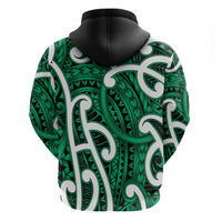 Aotearoa Maori Kowhaiwhai Hoodie Kakariki Puhoro and Patiki
