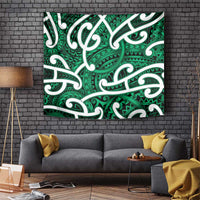 Aotearoa Maori Kowhaiwhai Tapestry Kakariki Puhoro and Patiki