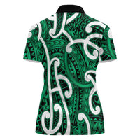 Aotearoa Maori Kowhaiwhai Women Polo Shirt Kakariki Puhoro and Patiki LT9 - Polynesian Pride