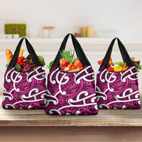 Aotearoa Maori Kowhaiwhai Grocery Bag Mawhero Puhoro and Patiki