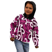 Aotearoa Maori Kowhaiwhai Kid Hoodie Mawhero Puhoro and Patiki