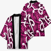 Aotearoa Maori Kowhaiwhai Kimono Mawhero Puhoro and Patiki