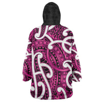 Aotearoa Maori Kowhaiwhai Wearable Blanket Hoodie Mawhero Puhoro and Patiki