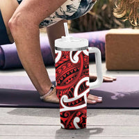 Aotearoa Maori Kowhaiwhai Tumbler With Handle Whero Puhoro and Patiki