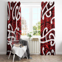 Aotearoa Maori Kowhaiwhai Window Curtain Whero Puhoro and Patiki