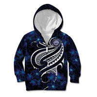 Micronesia Constitution Day Kid Hoodie Since 1979 with Polynesian Hibiscus Pattern