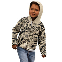 Polynesian Shark Tribal Tattoo Kid Hoodie Beige Style LT9 - Polynesian Pride