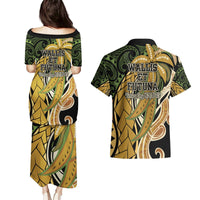 Wallis and Futuna Victory Day Couples Matching Puletasi and Hawaiian Shirt Since 1945 with Polynesian Platinum Floral Tribal LT9 - Polynesian Pride