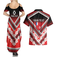 Personalised Wallis et Futuna Couples Matching Summer Maxi Dress and Hawaiian Shirt Hibiscus and Polynesian Tribal Tattoos LT9 - Polynesian Pride