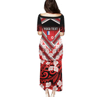 Personalised Wallis et Futuna Family Matching Puletasi and Hawaiian Shirt Hibiscus and Polynesian Tribal Tattoos LT9 - Polynesian Pride