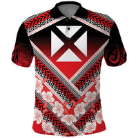 Personalised Wallis et Futuna Polo Shirt Hibiscus and Polynesian Tribal Tattoos