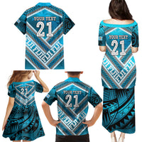 Custom Fiji Rugby Family Matching Puletasi and Hawaiian Shirt Fijian Warrior With Polynesian Tribal Tattoos LT9 - Polynesian Pride