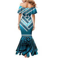 Custom Fiji Rugby Mermaid Dress Fijian Warrior With Polynesian Tribal Tattoos LT9 - Polynesian Pride
