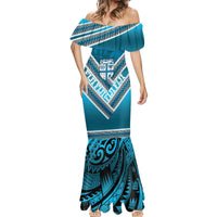 Custom Fiji Rugby Mermaid Dress Fijian Warrior With Polynesian Tribal Tattoos LT9 - Polynesian Pride