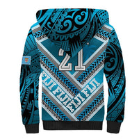 Custom Fiji Rugby Sherpa Hoodie Fijian Warrior With Polynesian Tribal Tattoos LT9 - Polynesian Pride