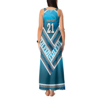 Custom Fiji Rugby Tank Maxi Dress Fijian Warrior With Polynesian Tribal Tattoos LT9 - Polynesian Pride