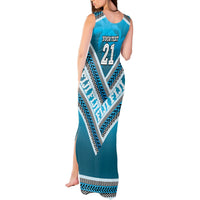 Custom Fiji Rugby Tank Maxi Dress Fijian Warrior With Polynesian Tribal Tattoos LT9 - Polynesian Pride