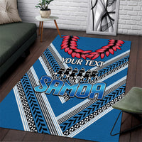 Custom Manuma Samoa Rugby Area Rug Ula fala Samoan Siva Tau Tribal