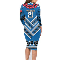 Custom Manuma Samoa Rugby Family Matching Long Sleeve Bodycon Dress and Hawaiian Shirt Ula fala Samoan Siva Tau Tribal LT9 - Polynesian Pride