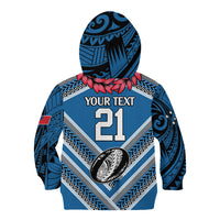 Custom Manuma Samoa Rugby Kid Hoodie Ula fala Samoan Siva Tau Tribal