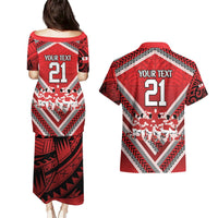 Custom Tonga Rugby Couples Matching Puletasi and Hawaiian Shirt Tonga Sipi Tau Ngatu Tribal Pattern LT9 - Polynesian Pride