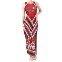 Custom Tonga Rugby Tank Maxi Dress Tonga Sipi Tau Ngatu Tribal Pattern LT9 Women Red - Polynesian Pride