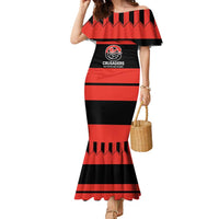 New Zealand Rugby Pacific Custom Family Matching Mermaid Dress and Hawaiian Shirt Whatumoana Classic Retro 2025 LT9 Mom's Dress Red - Polynesian Pride