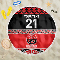 New Zealand Rugby Pacific Custom Beach Blanket Whatumoana Maori Kowhaiwhai Pattern LT9 One Size 150cm Blue - Polynesian Pride