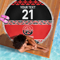 New Zealand Rugby Pacific Custom Beach Blanket Whatumoana Maori Kowhaiwhai Pattern LT9 - Polynesian Pride