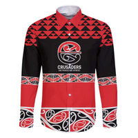 New Zealand Rugby Pacific Custom Family Matching Off The Shoulder Long Sleeve Dress and Hawaiian Shirt Whatumoana Maori Kowhaiwhai Pattern LT9 Dad's Shirt - Long Sleeve Blue - Polynesian Pride