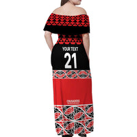 New Zealand Rugby Pacific Custom Family Matching Off Shoulder Maxi Dress and Hawaiian Shirt Whatumoana Maori Kowhaiwhai Pattern LT9 - Polynesian Pride
