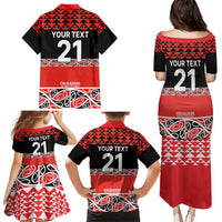 New Zealand Rugby Pacific Custom Family Matching Puletasi and Hawaiian Shirt Whatumoana Maori Kowhaiwhai Pattern