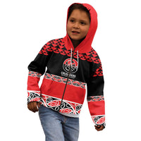 New Zealand Rugby Pacific Custom Kid Hoodie Whatumoana Maori Kowhaiwhai Pattern LT9 - Polynesian Pride