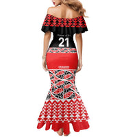 New Zealand Rugby Pacific Custom Mermaid Dress Whatumoana Maori Kowhaiwhai Pattern LT9 - Polynesian Pride