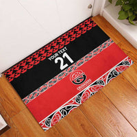 New Zealand Rugby Pacific Custom Rubber Doormat Whatumoana Maori Kowhaiwhai Pattern LT9 - Polynesian Pride