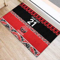 New Zealand Rugby Pacific Custom Rubber Doormat Whatumoana Maori Kowhaiwhai Pattern LT9 - Polynesian Pride